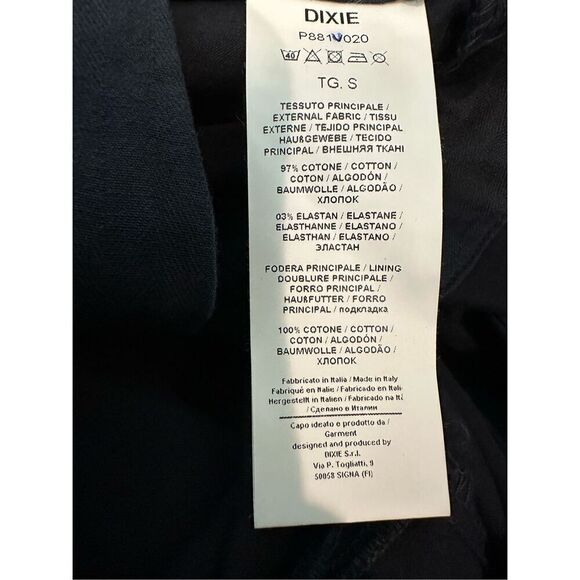 Made in Italy Dixie Denim Collection Extra Wide Leg Cotton Trousers Pants in Nig - Picture 8 of 8